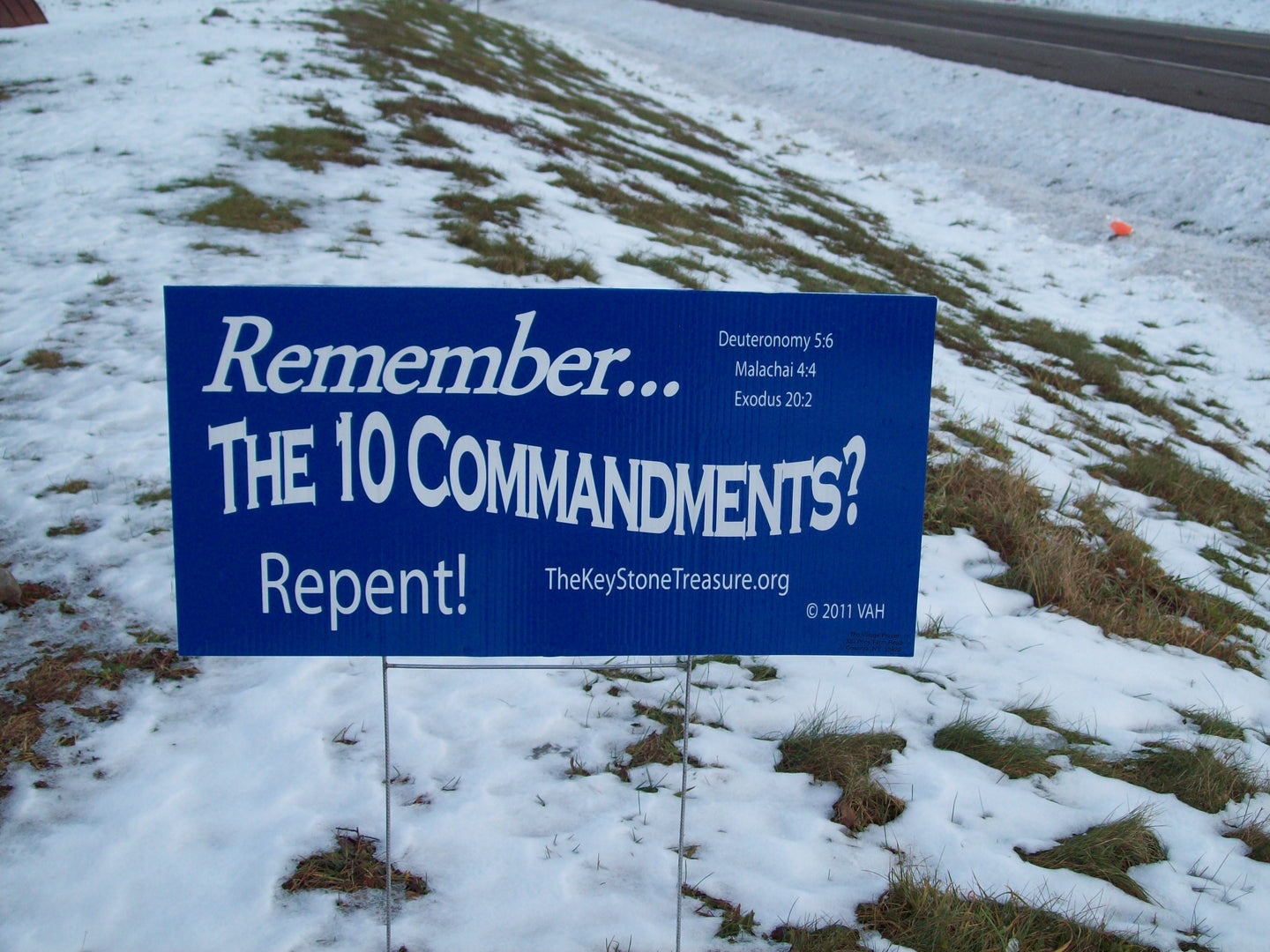Repent!  Remember the 10 Commandments Lawn Sign